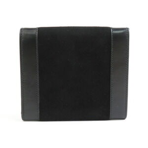 Celine leather suede wallet black fold tri